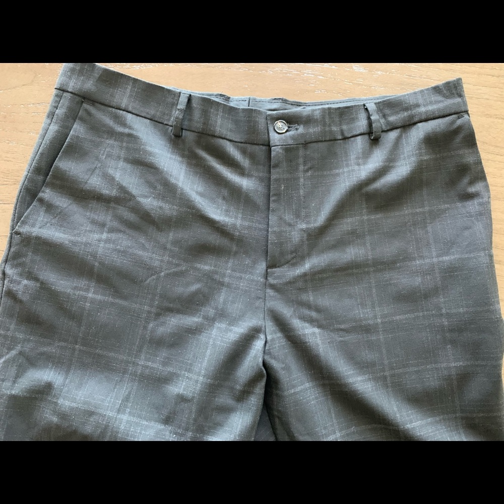 Zara MAN Dark Gray Tartan Plaid Suit Pants